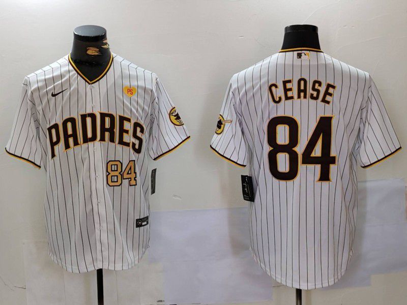 Men San Diego Padres #84 Cease White stripe Game 2024 Nike MLB Jersey style 6->san diego padres->MLB Jersey